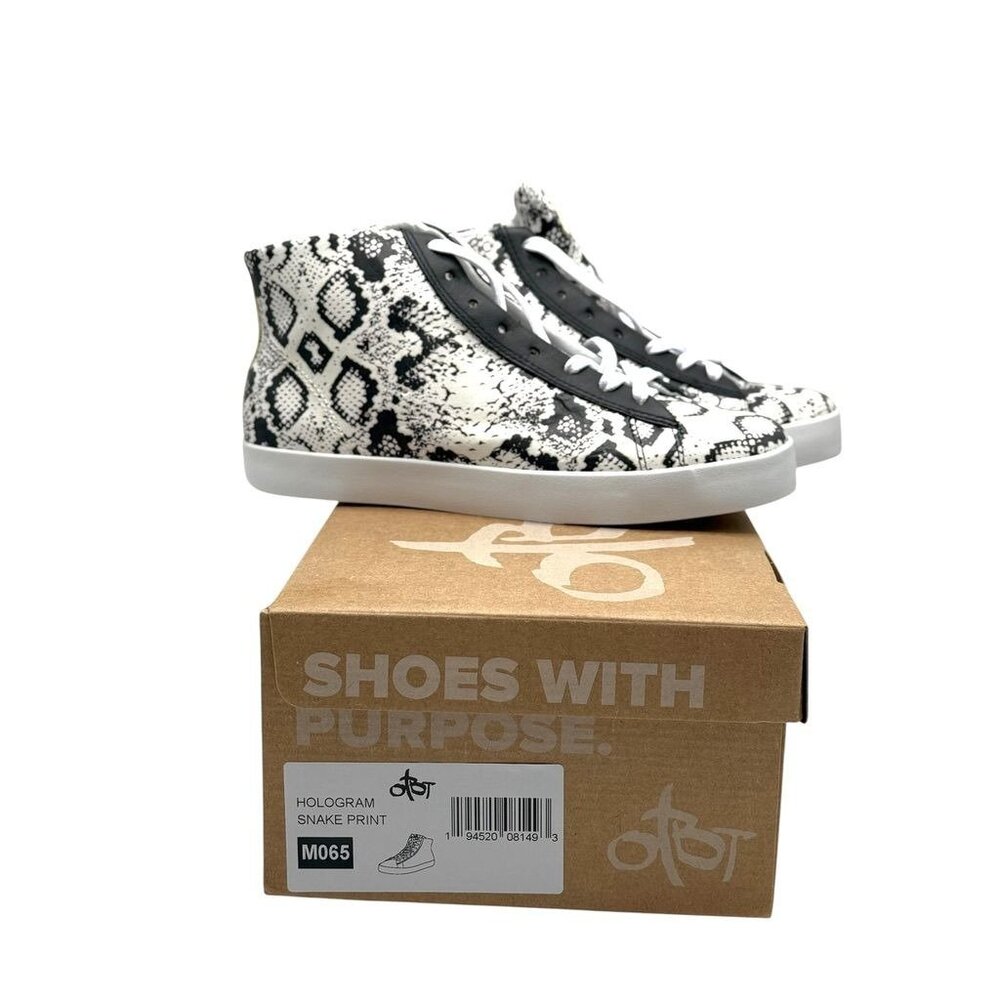 OTBT Women Hologram Snake Print High-Top Sneakers 6.5 NIB